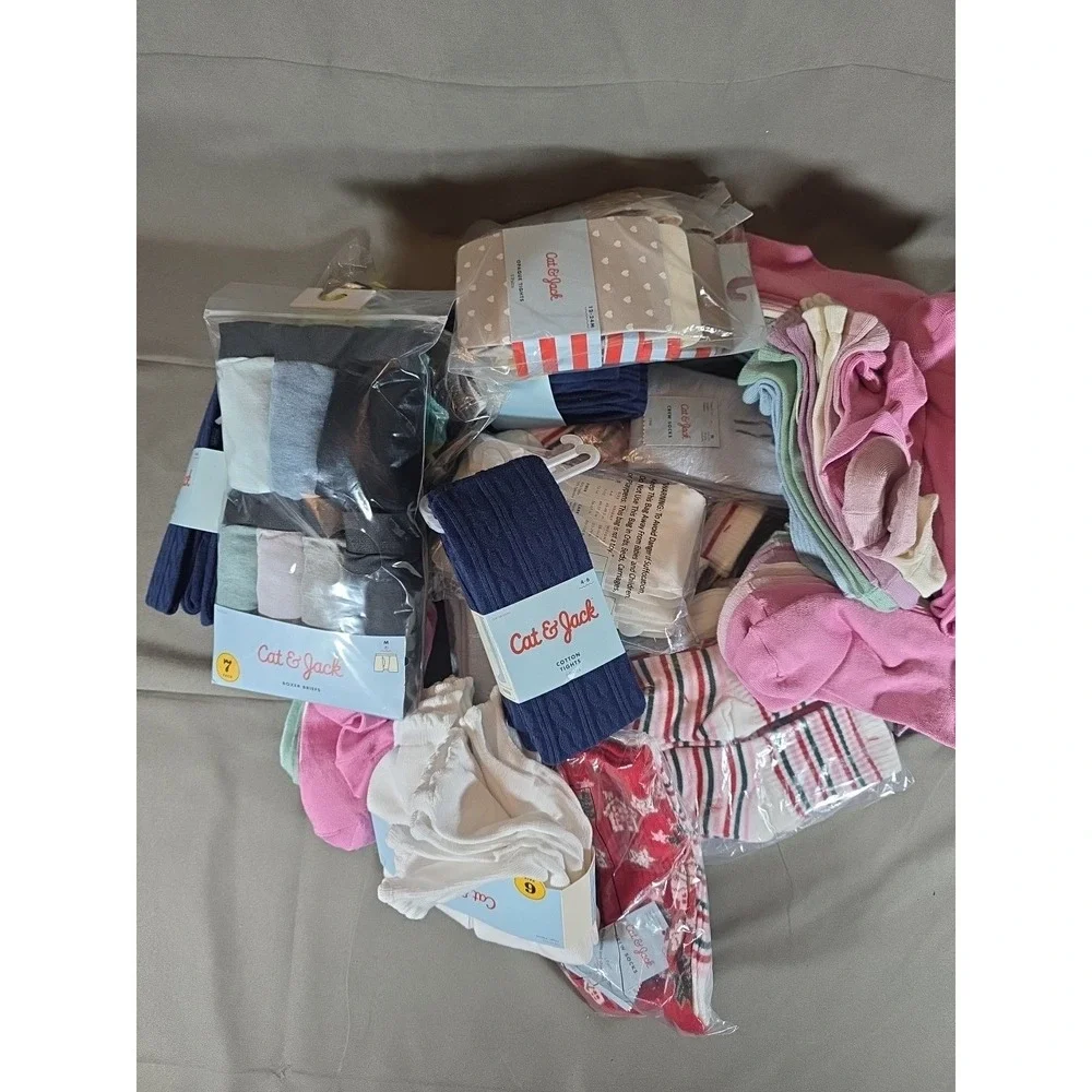Cat & Jack Socks Lot of 26 Mixed 1 Pack Of Underwear Included. 27 Units Total